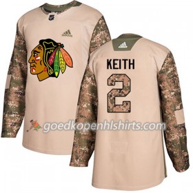 Chicago Blackhawks Duncan Keith 2 Adidas 2017-2018 Camo Veterans Day Practice Authentic Shirt - Mannen